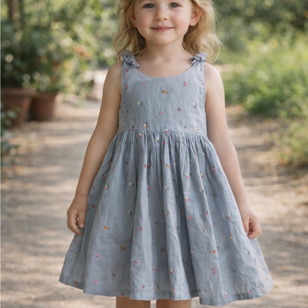 NWOT: Blue Kids Floral Dress